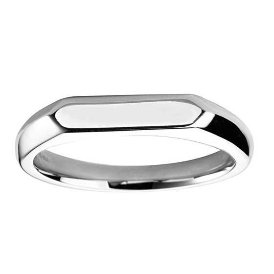 Elongated Hexagon Signet Ring