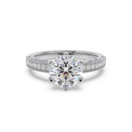 Round Diamond Vintage Engagement Ring