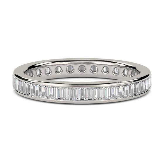 0.75ct VS/E-F Natural Baguette Cut Diamond Full Eternity Ring in Platinum