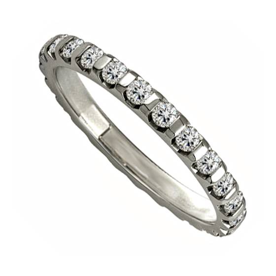 0.85ct VS/E-F 2.5MM Elegant Natural Round Diamond Full Eternity Ring in Platinum