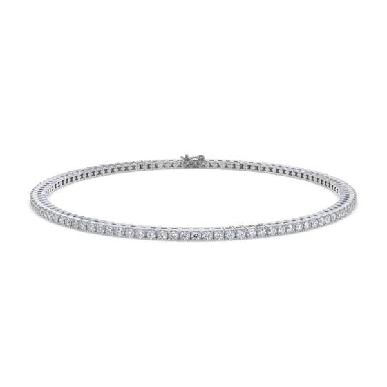 1.00ct VS/H 7.5inches Natural Round Cut Diamond Tennis Bracelet in 9k White Gold