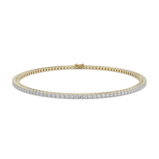 8.00ct VVS/D-E Lab Grown Round Cut Diamond 7.5Inches Tennis Bracelet in 9k Yellow/White Gold