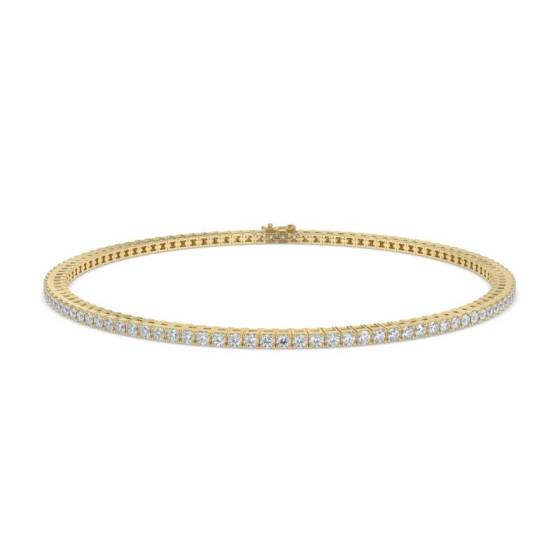 5.89ct SI2/G Natural Round Cut Diamond 7Inch Designer Bracelet in 18k Yellow Gold