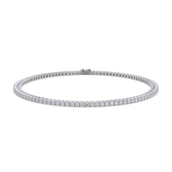 6.00ct VVS/D-E Lab Grown Round Cut Diamond 7.5Inch Bracelet in 9k White Gold