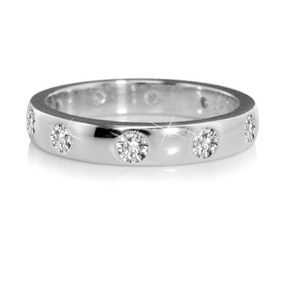 0.50ct VS/F-G Natural Round Cut Diamond Wedding Ring in 18k White Gold