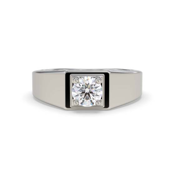 Round Mens Signet Ring