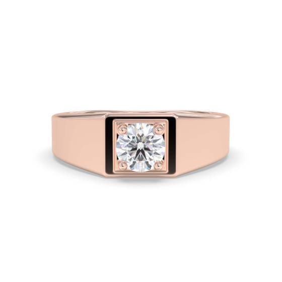 Round Mens Signet Ring