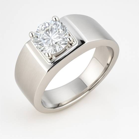 0.50ct VS2/F Mens Natural Diamond Ring in 9k White Gold