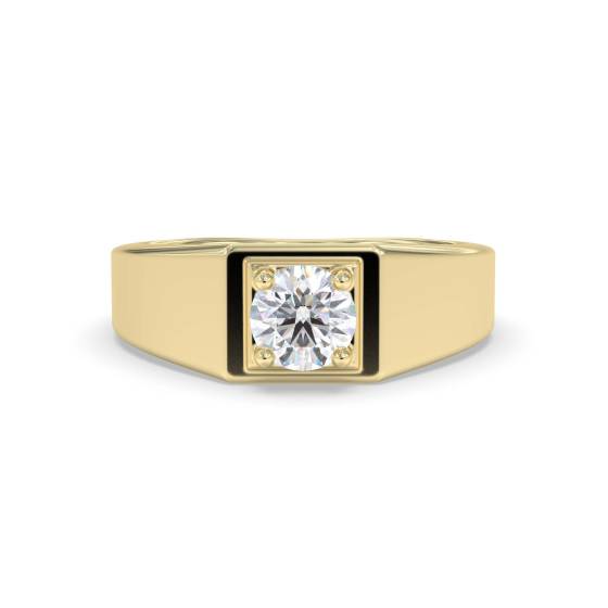 Round Mens Signet Ring