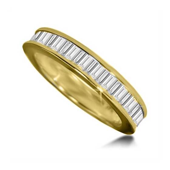 1.00ct SI/F-G Baguette Cut Natural Diamond Full Eternity Ring