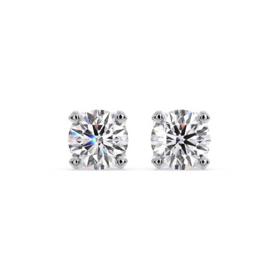 1.40ct VVS/D-E Lab Grown Round Cut Diamond Stud Earrings in 18k White Gold