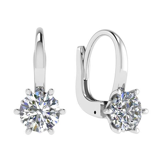Round Diamond Hoop and Drop Earrings