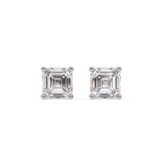 Classic Asscher Diamond Stud Earrings