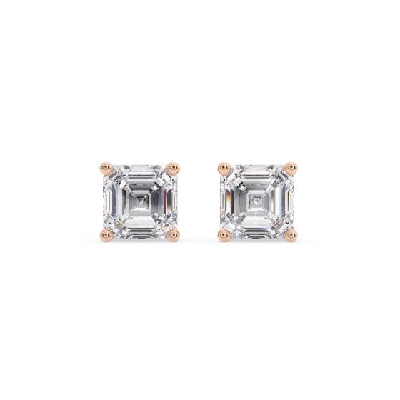 Classic Asscher Diamond Stud Earrings