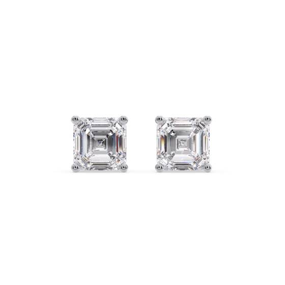 Classic Asscher Diamond Stud Earrings