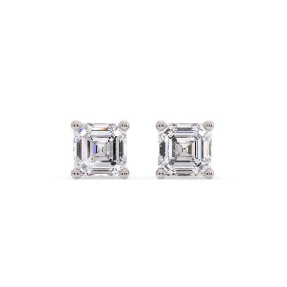 Classic Asscher Diamond Stud Earrings