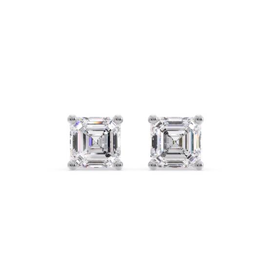 Classic Asscher Diamond Stud Earrings