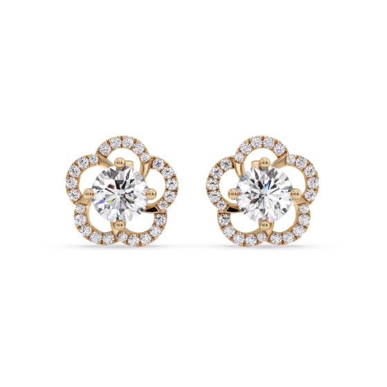 Round Diamond Designer Earrings
