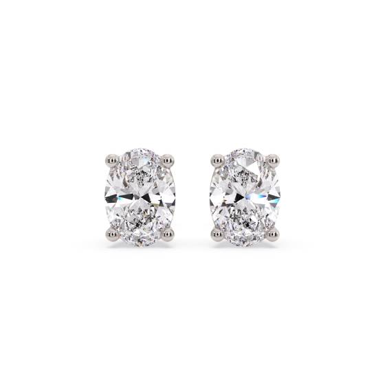 Classic Oval Diamond Stud Earrings