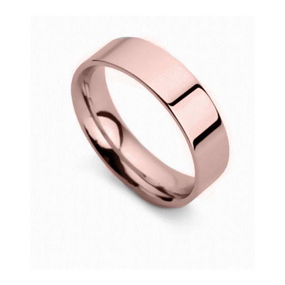 DHFC06 Flat Court Wedding Ring - 6mm width, Thin depth