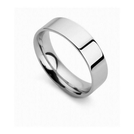 DHFC06 Flat Court Wedding Ring - 6mm width, Thin depth