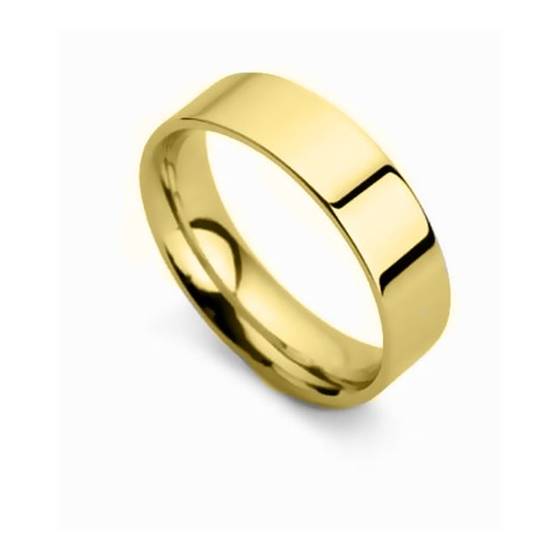 DHFC06 Flat Court Wedding Ring - 6mm width, Thin depth