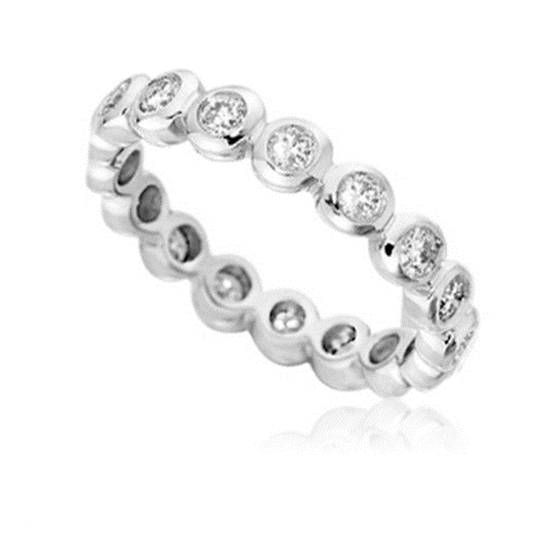 1.00ct SI/G Natural Round Diamond Full Eternity Ring in Platinum