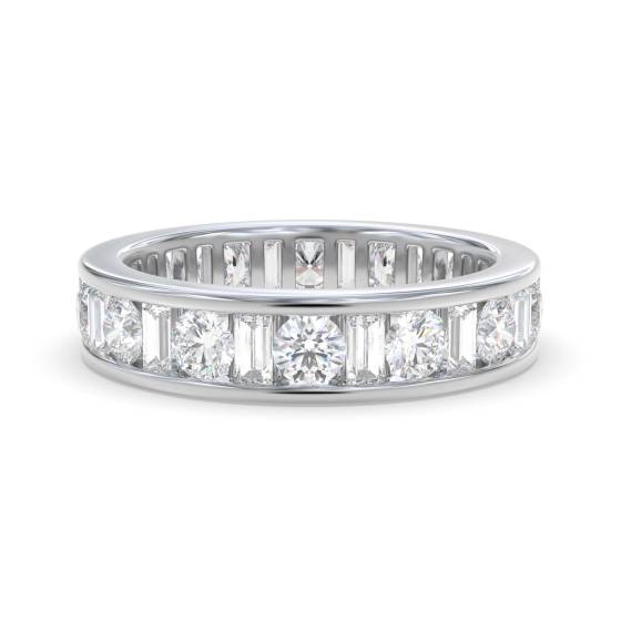 Round & Baguette Diamond Full Eternity Ring