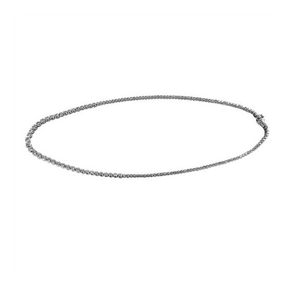 4.07ct VS/F-G Natural Round Diamond Single Row Tennis Necklace in 9k White Gold