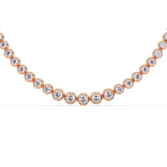 Graduated Round Diamond Tennis Necklace