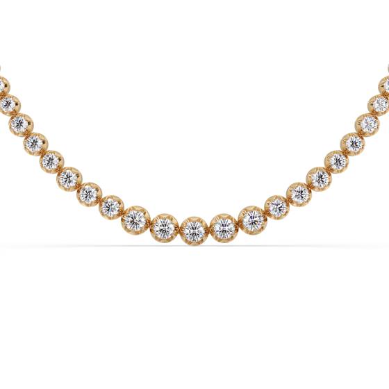Graduated Round Diamond Tennis Necklace
