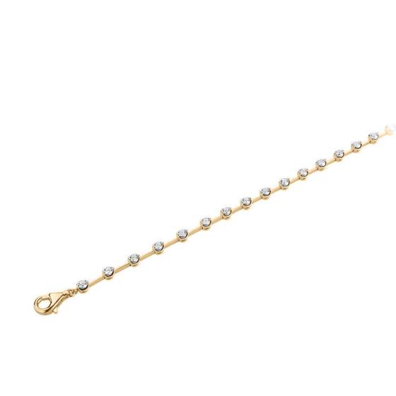 Round Cut Rubover Bracelet