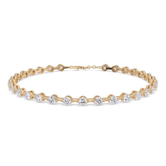 Round Cut Rubover Bracelet