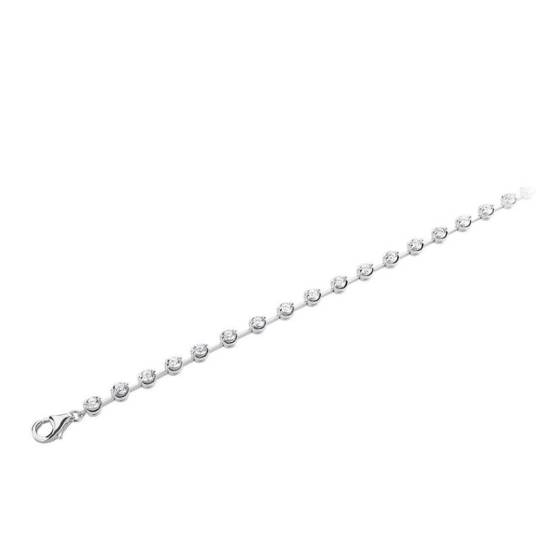 Round Cut Rubover Bracelet