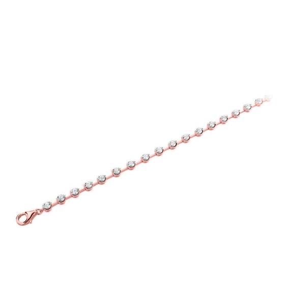 Round Cut Rubover Bracelet