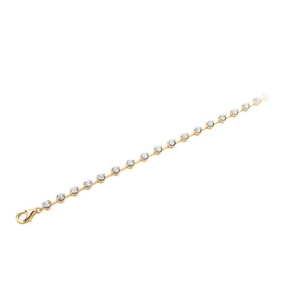 Round Cut Rubover Bracelet