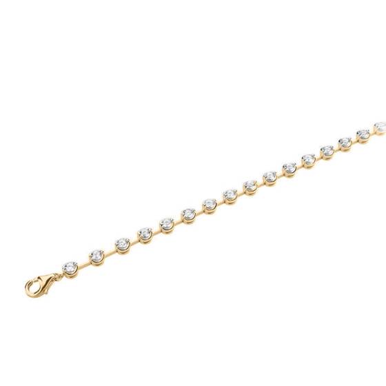 Round Cut Bezel Set Bracelet