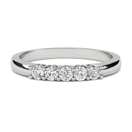 1.75ct I1/F-G Natural Round Diamond 5 Stone Ring in Platinum