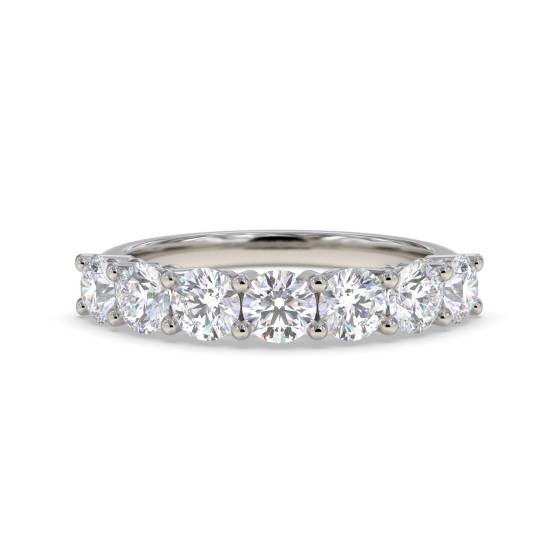 DHHET1015 7 Stone Round Diamond Half Eternity Ring