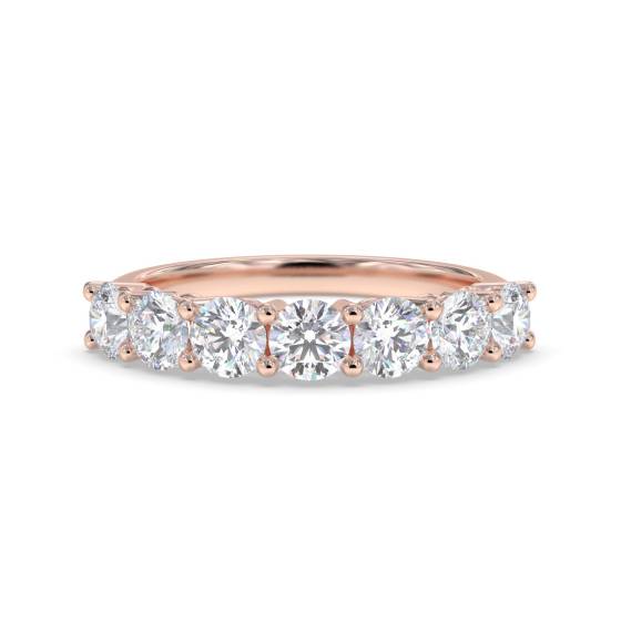 DHHET1015 7 Stone Round Diamond Half Eternity Ring
