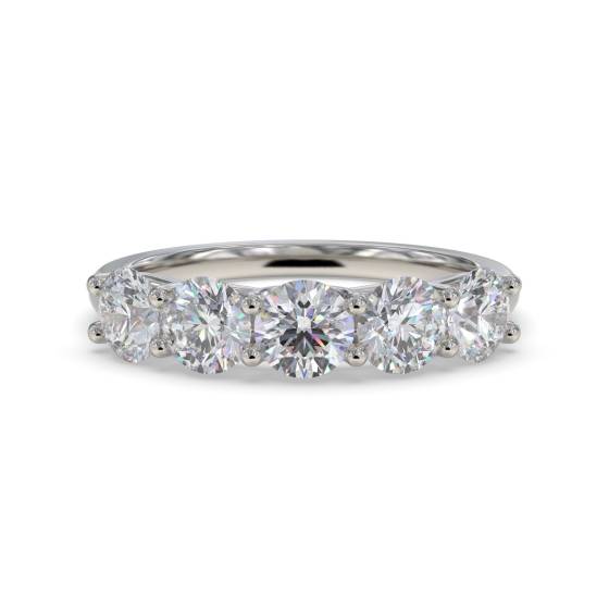 DHHET1017 5 Stone Round Diamond Half Eternity Ring