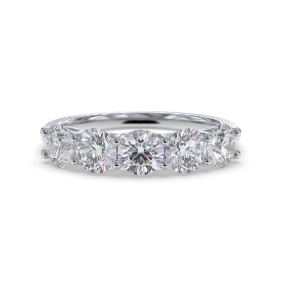DHHET1017 5 Stone Round Diamond Half Eternity Ring