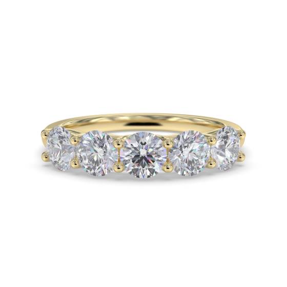 DHHET1017 5 Stone Round Diamond Half Eternity Ring