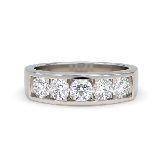 DHHET1021 5 Stone Round Diamond Half Eternity Ring