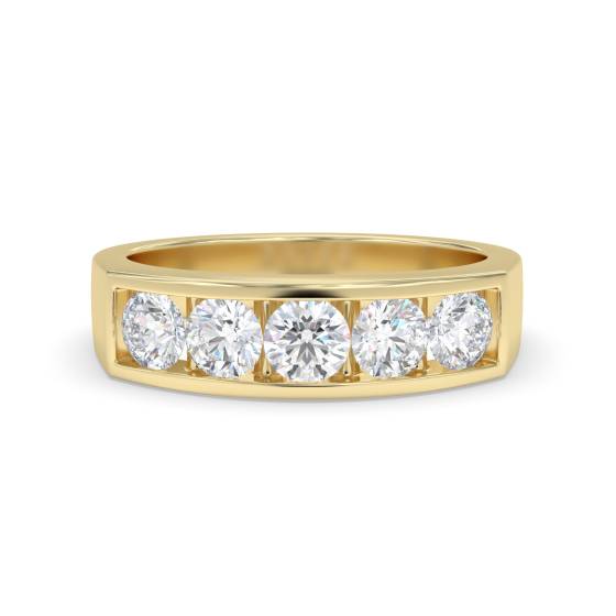 DHHET1021 5 Stone Round Diamond Half Eternity Ring