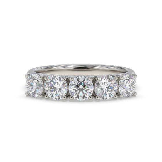 DHHET2001 5 Stone Round Diamond Half Eternity Ring