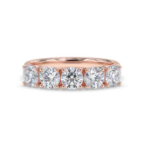 DHHET2001 5 Stone Round Diamond Half Eternity Ring