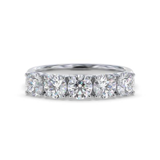 DHHET2001 5 Stone Round Diamond Half Eternity Ring