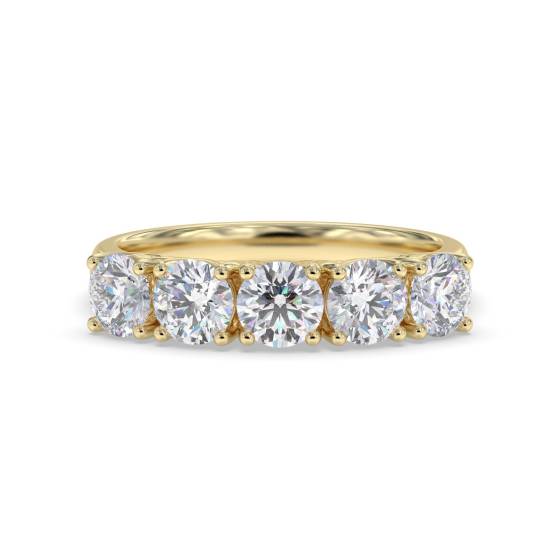 DHHET2001 5 Stone Round Diamond Half Eternity Ring
