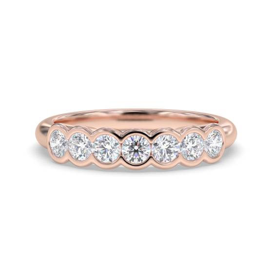 DHHET221 7 Stone Round Diamond Bezel Set Half Eternity Ring